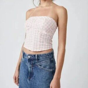 FREE PEOPLE NWT Leilani Tube / Pink Gingham - M ($58)